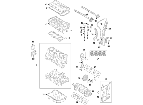 2012 Kia Optima Engine Parts, Mounts, Cylinder Head & Valves, Camshaft & Timing, Variable Valve Timing, Oil Pan, Oil Pump, Balance Shafts, Crankshaft & Bearings, Pistons, Rings & Bearings Engine Mounting Bracket Assembly Diagram for 218202T100