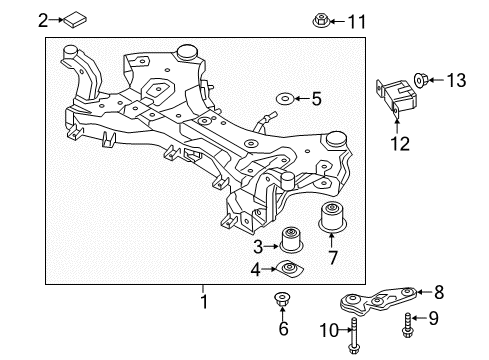 2016 Kia Sorento Suspension Mounting - Front Pad Diagram for 546193X000