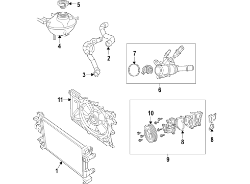 2020 Jeep Compass Cooling System, Radiator, Water Pump, Cooling Fan Radiator Cooling Diagram for 68249185AD
