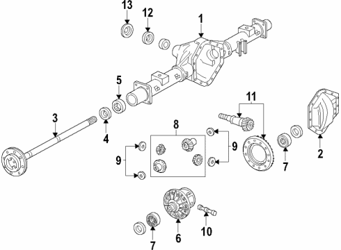 2020 Chevrolet Suburban Rear Axle, Differential, Propeller Shaft Drive Shaft Assembly Diagram for 84546234