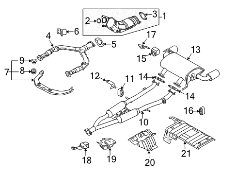 2015 Nissan 370Z Exhaust Components Exhaust, Sub Muffler Assembly Diagram for 20300-6GA0A