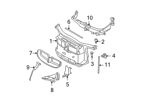 2008 BMW 328i Radiator Support Air Guidance, Top Front Diagram for 51717156559