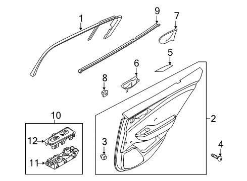 2019 Kia Stinger Rear Door Cover Assembly-Rear Door Fra Diagram for 83920J5000