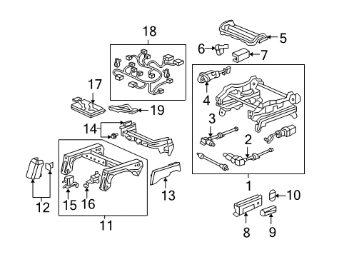 2006 Honda Odyssey Power Seats Motor, Left Front Seat Reclining Diagram for 81637-SHJ-A21