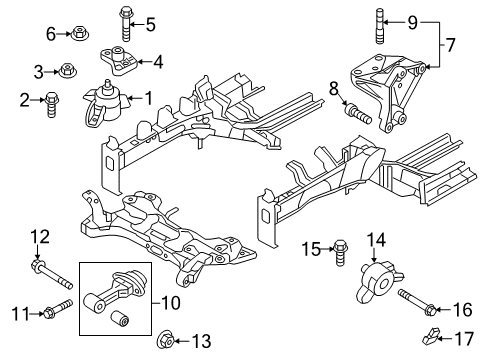 2013 Kia Rio Engine & Trans Mounting Bolt Assembly-Engine Mounting Diagram for 218911J000