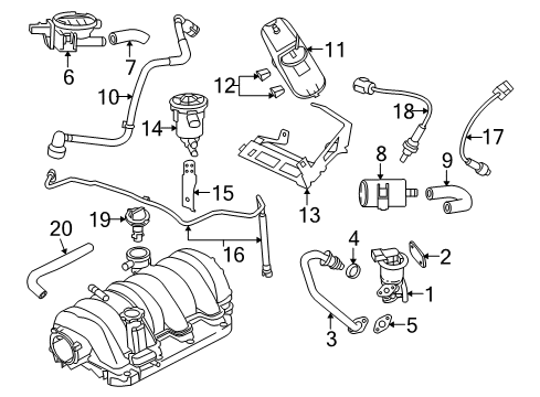 2006 Dodge Charger Emission Components Filter-Leak Detection Pump Diagram for 4891564AC