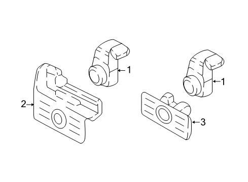 2015 Kia Soul EV Electrical Components - Front Bumper Holder-Parking Assist Diagram for 86583E4300