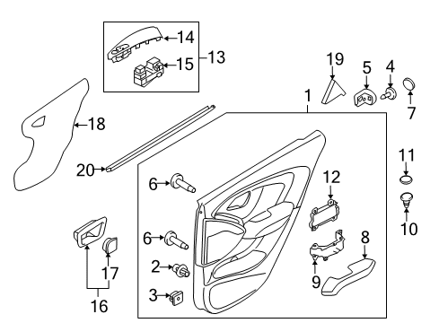 2015 Hyundai Tucson Rear Door Handle-Rear Door Pull, RH Diagram for 83741-2S000-9P