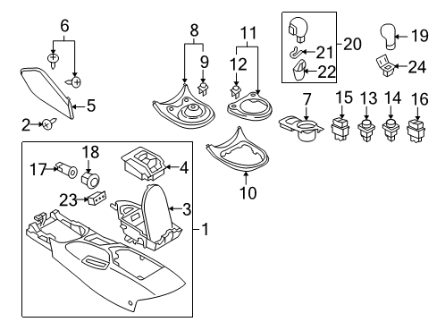 2016 Nissan 370Z Switches Body-Console Diagram for 96911-6GA1A