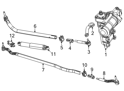 2020 Jeep Wrangler Steering Column & Wheel, Steering Gear & Linkage Bolt Diagram for 6513396AA