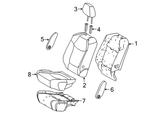 2021 Toyota Sienna Second Row Seats Seat Cushion Pad Diagram for 79135-08040