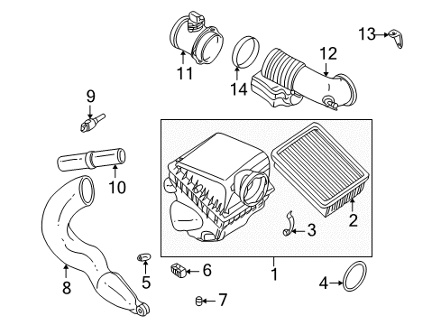 2001 BMW 740i Filters Rubber Mounting Diagram for 13711742762