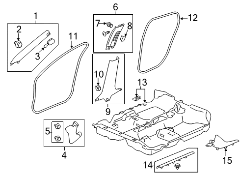 2016 Honda Civic Interior Trim - Pillars, Rocker & Floor Carpet As*NH900L* Diagram for 83301-TBA-A11ZB