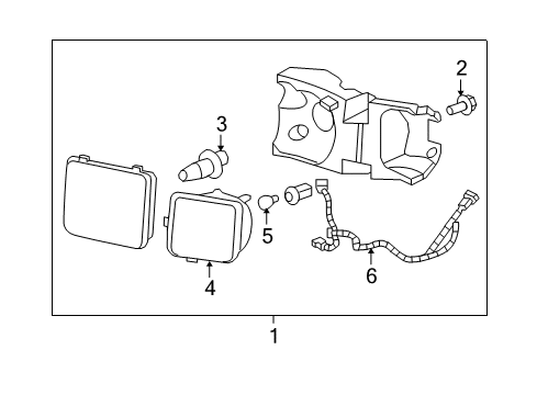 2006 Hummer H3 Headlamps Composite Assembly Diagram for 15951163