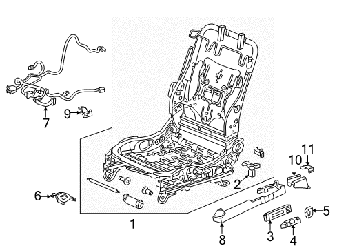 2017 Acura ILX Power Seats Switch Assembly, Seat Memory Diagram for 35961-TX6-A01