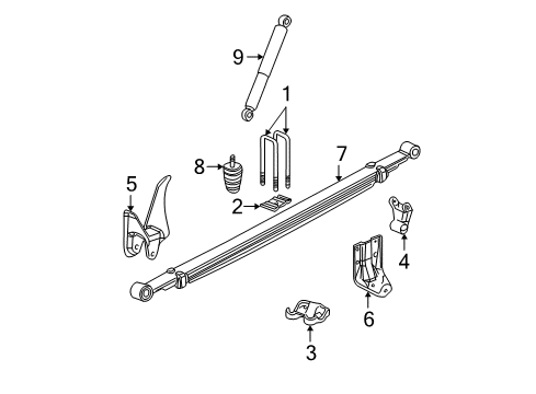 2002 GMC Yukon XL 2500 Rear Suspension Shock Diagram for 12477645