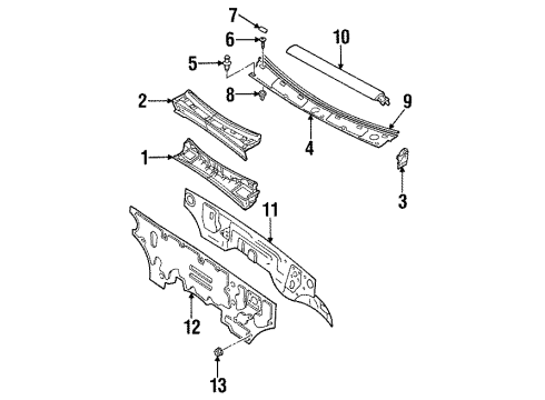 2003 Isuzu Rodeo Sport Cowl Panel, Sub-Dash (Lower) Diagram for 8-97221-713-2