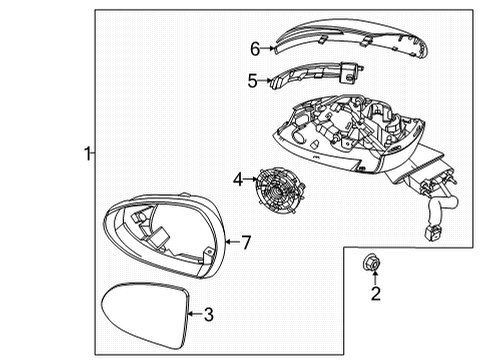 2022 Kia K5 Outside Mirrors Outside Mirror Assembly Diagram for 87620L3180