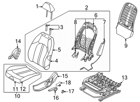 2021 Kia K5 Driver Seat Components Cushion Assembly-Fr Seat Diagram for 88100L3000HS1