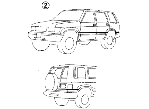 1996 Acura SLX Stripe Tape Stripe Set, Passenger Side Body Side Diagram for 5-87831-497-0