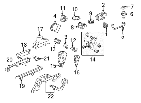 2016 Acura RLX Parking Brake Switch Assembly, Epb & Brake Hold Diagram for 06353-TY2-A11