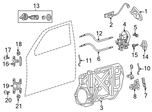 2021 Dodge Charger Lock & Hardware Cover-Latch Access Diagram for 68104281AA