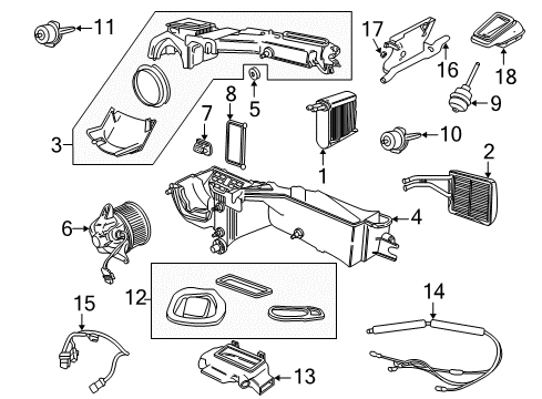 2005 Jeep Wrangler A/C Evaporator & Heater Components EVAPORATOR-Air Conditioning Diagram for 5073178AA