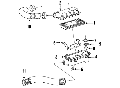 1991 Dodge Spirit Filters Filter-Air Cleaner Diagram for 4268981