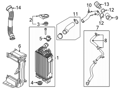 2021 Kia Sorento Intercooler Hose Assembly A-RECIRCULATION Sole Diagram for 28274-2M300