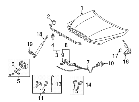 2009 Toyota Tundra Hood & Components Hood Diagram for 53301-0C030