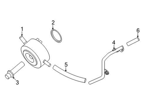 2022 Nissan Frontier Oil Cooler Pipe-Water, Oil Cooler Diagram for 14053-9BT0A