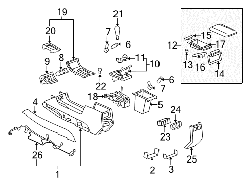 2006 Buick Lucerne Console Handle Asm-Automatic Transmission Control Lever *Cashmere E Diagram for 15243436