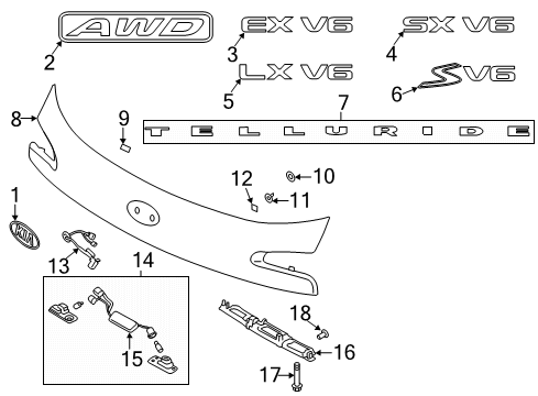 2021 Kia Telluride Parking Aid Telluride-Emblem Diagram for 86310S9000