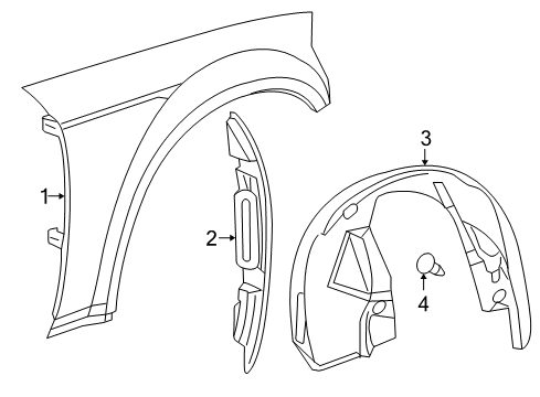 2005 Chrysler 300 Fender & Components Shield-Splash Diagram for 5065503AD