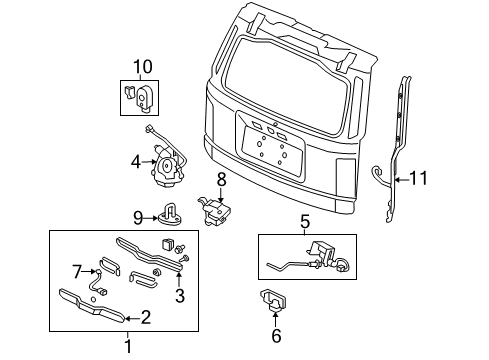 2011 Honda Pilot Lift Gate Outer *NH578* (TAFFETA WHITE) Diagram for 74816-SZA-A01ZB