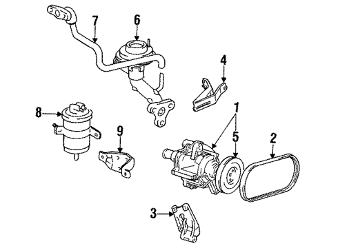 1991 Toyota Pickup EGR System Pipe Sub-Assembly, EGR Diagram for 25611-65020