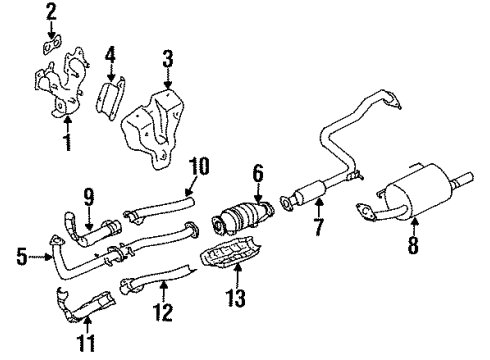 1995 Nissan Sentra Exhaust Manifold INSULATOR-Heat, Exhaust Tube Front Upper Diagram for 20515-4B010