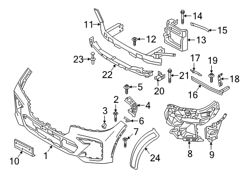 2021 BMW X7 Bumper & Components - Front Impact Absorber, Top Diagram for 51118070172