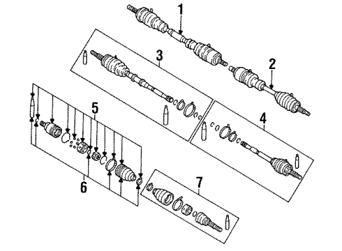 1989 Nissan Sentra Axle Shaft - Front Repair-Kt Joint Inner RH Front Diagram for 39771-70A25