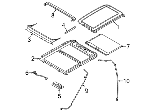 2022 Ford Maverick Sunroof Drip Channel Diagram for DS7Z-5454022-C