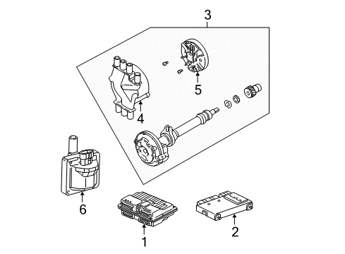 2000 GMC C2500 Distributor Distributor Assembly Diagram for 19179576