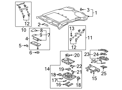 2006 Acura RL Sunroof Mirror Assembly, Passenger Side (Porpoise Gray) Diagram for 83236-SHJ-A01ZG