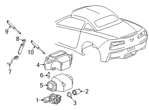 2014 Chevrolet Corvette Motor & Components Reservoir Bracket Diagram for 22942831