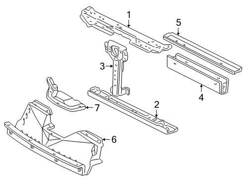 2003 Honda S2000 Radiator Support Crossmember, FR. (Upper) Diagram for 60835-S2A-A00ZZ