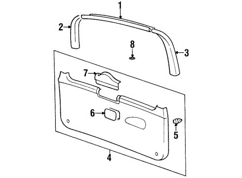 1997 Hyundai Elantra Interior Trim - Lift Gate Trim Assembly-Tail Gate Upper Diagram for 81760-29210-FK