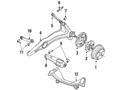 1989 Honda Civic Rear Brakes Cylinder Assembly, Rear Wheel Diagram for 43300-SH5-003