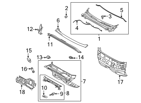 2013 Lincoln MKZ Cowl Dash Panel Diagram for DP5Z-5401610-A