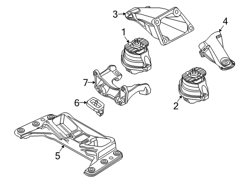 2010 BMW 650i Engine & Trans Mounting Engine Support Diagram for 22116769030