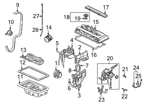 1998 Acura Integra Powertrain Control Control Module, Engine Diagram for 37820-P73-A03