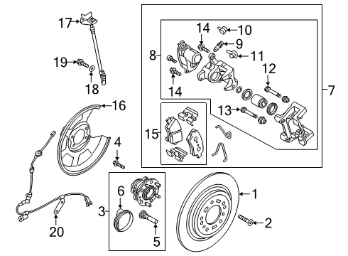 2019 Hyundai Tucson Brake Components Disc Assembly-RR Brake Diagram for 58411-D3700